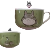 (ONLINE) DRAGON IMPORTS & COLLECTIBLES LLC Totoro Green Ceramic Bowl With Pink Lid, 3” Food