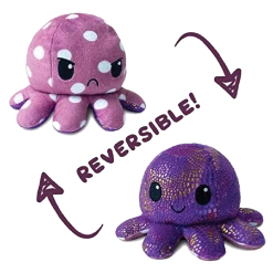 (ONLINE) DRAGON IMPORTS & COLLECTIBLES LLC Plushes Reversible Octopus Plushie: Polka Dot/Shimmer