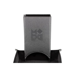 (ONLINE) DRAGON IMPORTS & COLLECTIBLES LLC Fold Up Leather Dice Tower: Black
