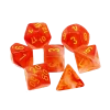 (ONLINE) DRAGON IMPORTS & COLLECTIBLES LLC Dice Menagerie 9: Ghostly Glow Poly Orange/Yellow (7) - CHESSEX