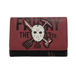 (ONLINE) DRAGON IMPORTS & COLLECTIBLES LLC Accessories FRIDAY THE 13TH JASON MASK TRI-FOLD WALLET - LOUNGEFLY X